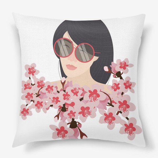 Подушка «японка в цветах»