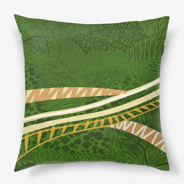 Подушка «Зеленый лес стилизация»