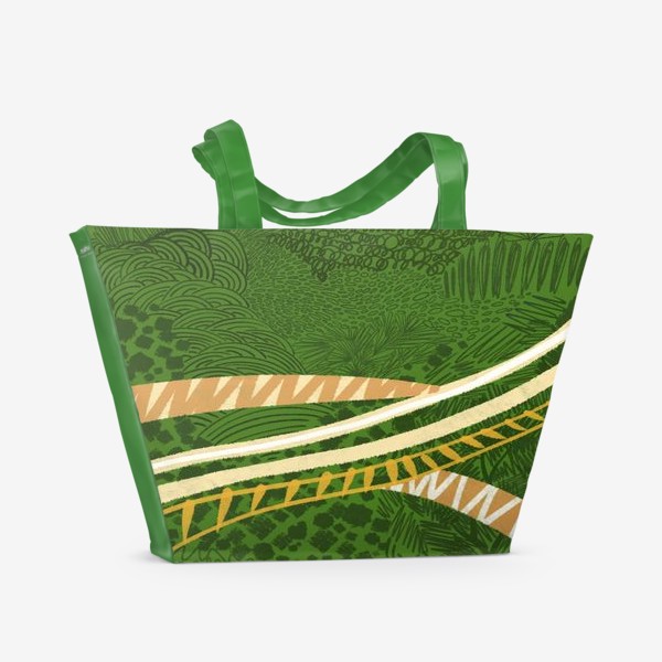 Пляжная сумка «Зеленый лес стилизация»