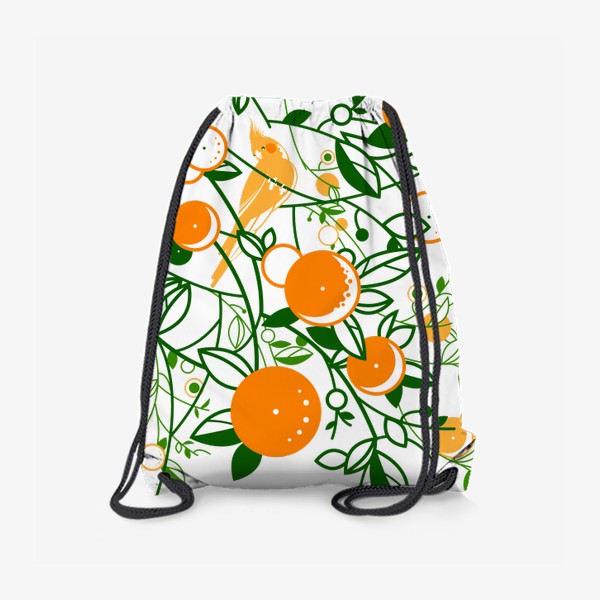 Рюкзак «паттерн с апельсинами и попугаем»