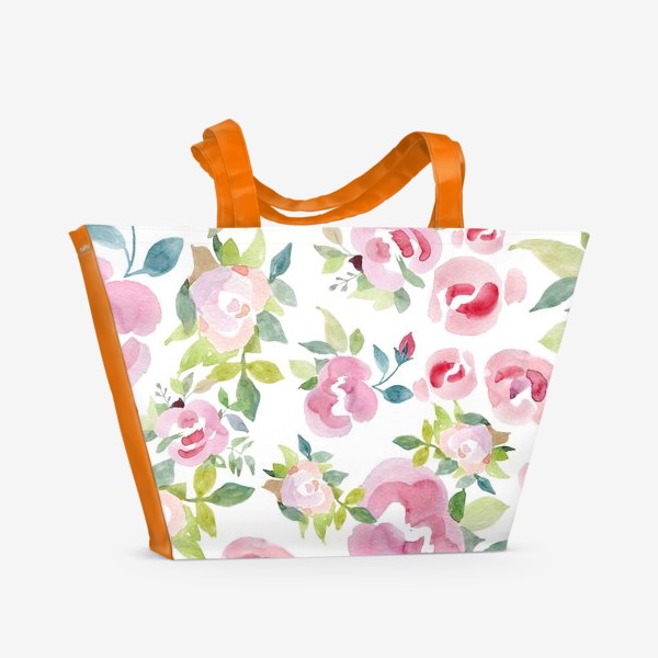 Пляжная сумка «Романтичные нежные розы»