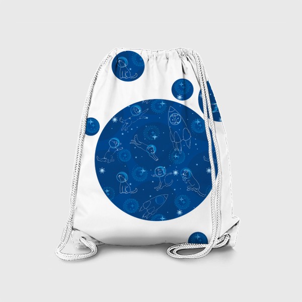 Рюкзак «Белка и стрелка в синем космосе»