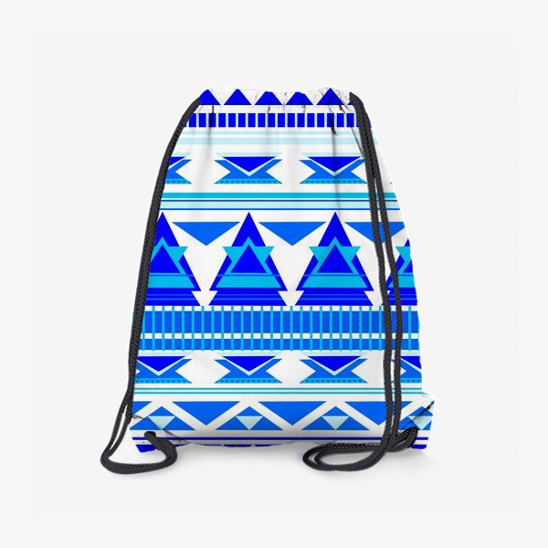 Рюкзак «геометрический голубой узор»