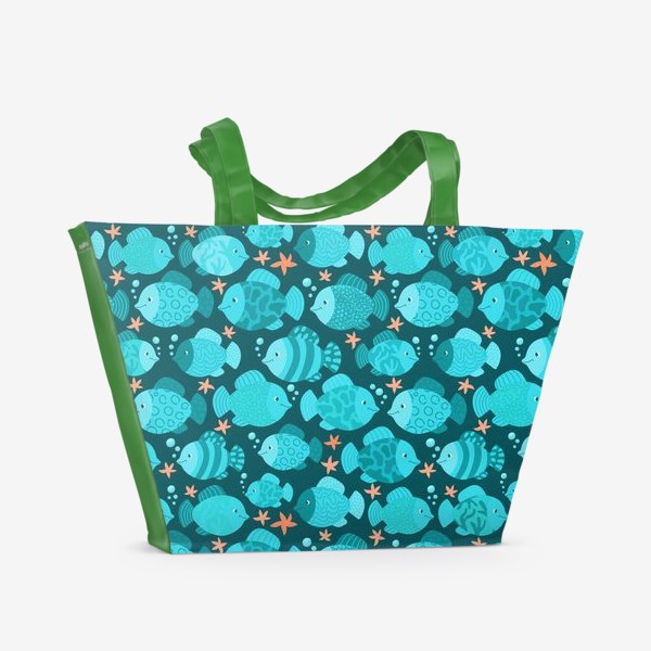 Пляжная сумка «Синие рыбки»