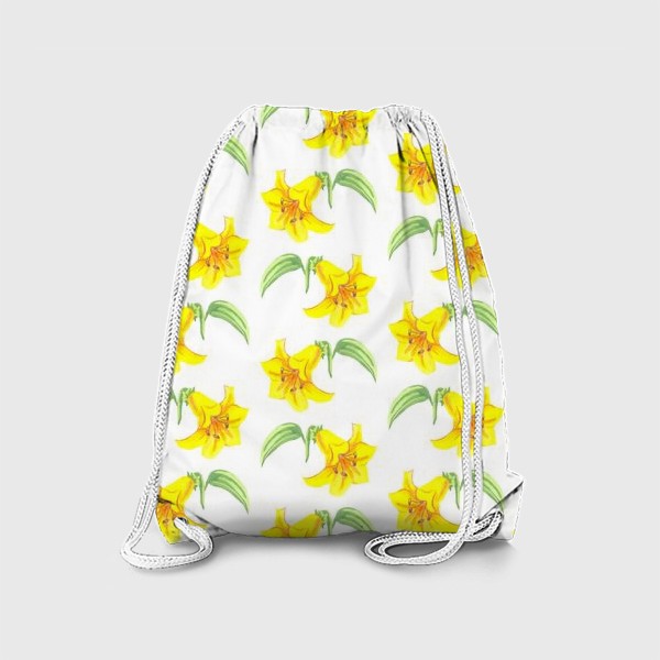 Рюкзак «паттерн желтые лилии акварель цветы»