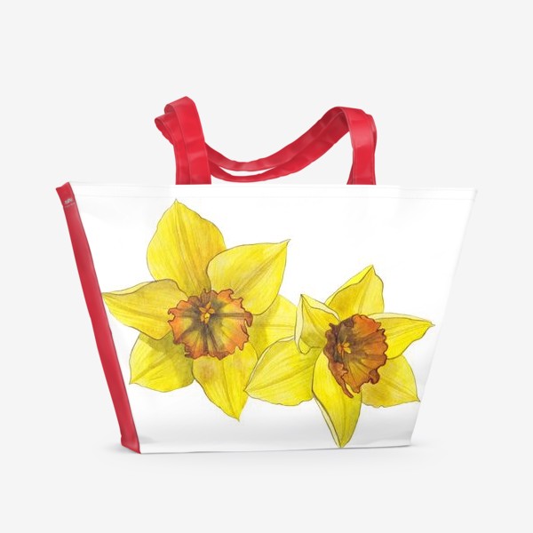 Пляжная сумка &laquo;Нарциссы. Цветы. Весна&raquo;
