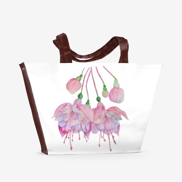 Пляжная сумка «Акварель цветок нежная Фуксия »