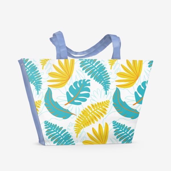 Пляжная сумка &laquo;Тропические листья на белом&raquo;