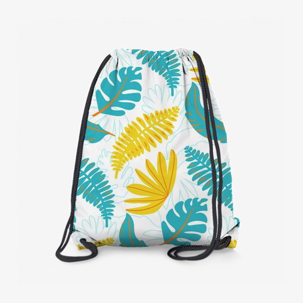 Рюкзак «Тропические листья на белом»
