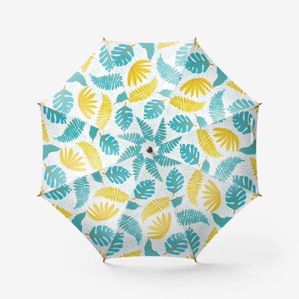 Зонт «Тропические листья на белом»