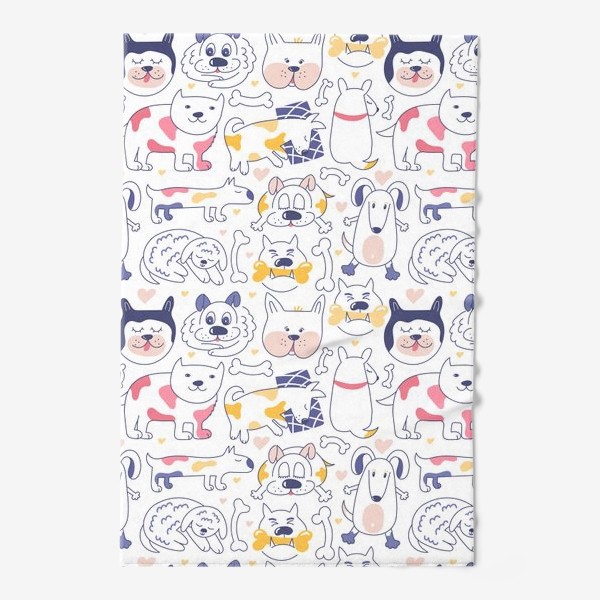 Полотенце «Собаки line art»