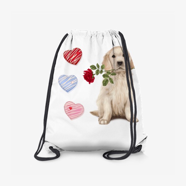 Рюкзак «Golden Retriever with Rose and Love»
