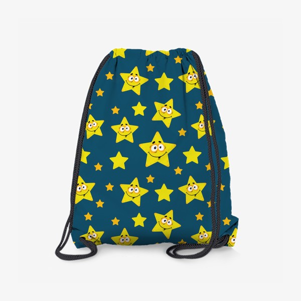 Рюкзак «Небесный звездопад! Паттерн со звездами на синем фоне.. »