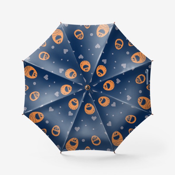 Зонт «Пасхальный паттерн на синем»