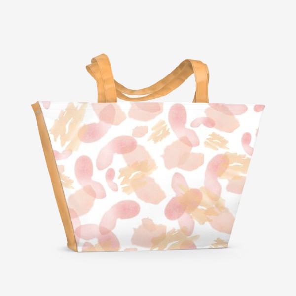 Пляжная сумка &laquo;Абстракция акварельная розовая&raquo;