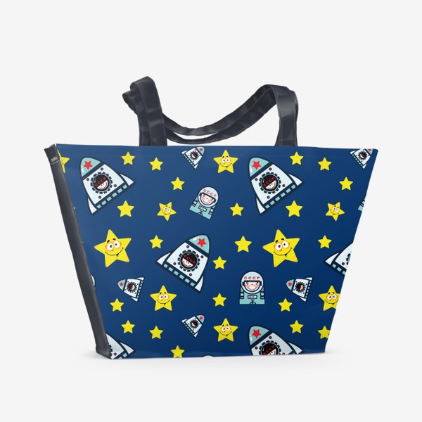 Пляжная сумка «Паттерн космос на фоне.»