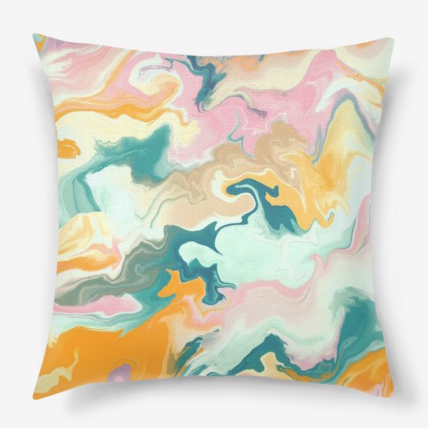 Подушка «абстрактный разноцветный  фон с эффектом акрила »
