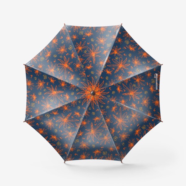 Зонт «оранжевые цветы»