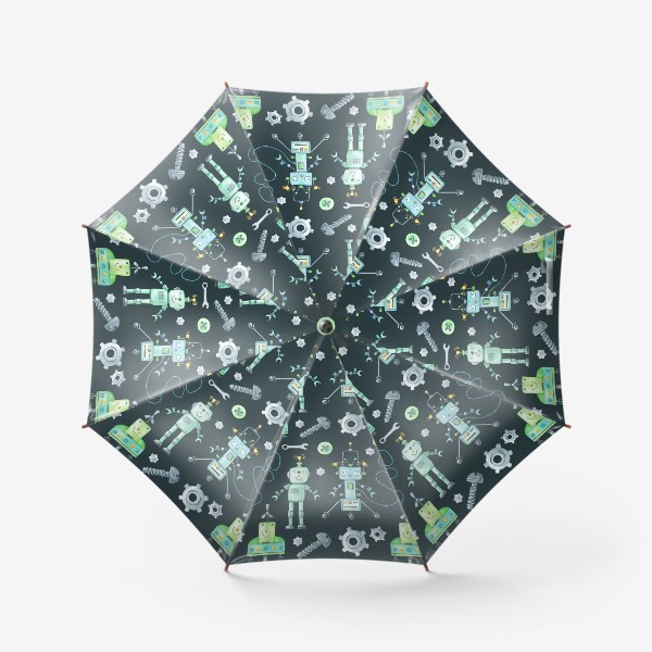 Зонт «Забавные роботы на темном»