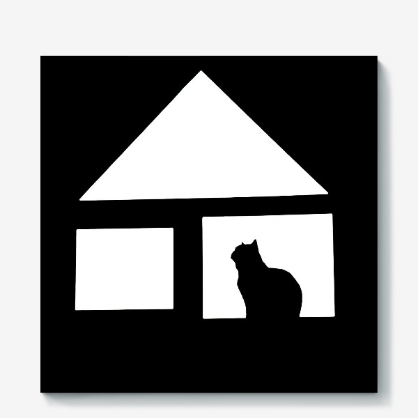 Холст «Кошка у окна "Минимализм"»
