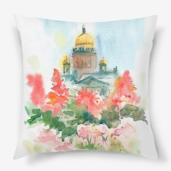 Подушка «Исаакий в цветах, Санкт-Петербург»