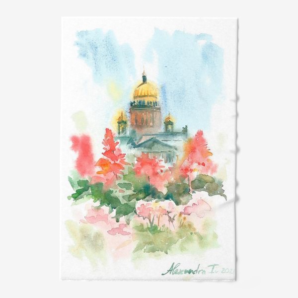 Полотенце «Исаакий в цветах, Санкт-Петербург»