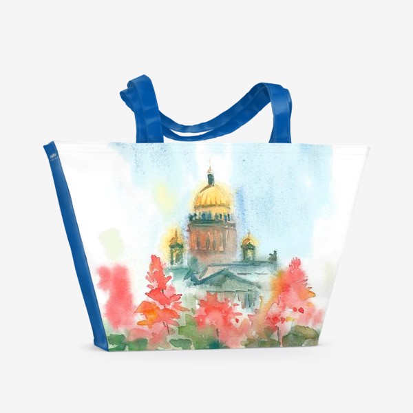 Пляжная сумка «Исаакий в цветах, Санкт-Петербург»