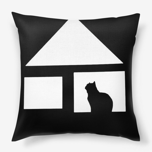 Подушка «Кошка у окна "Минимализм"»