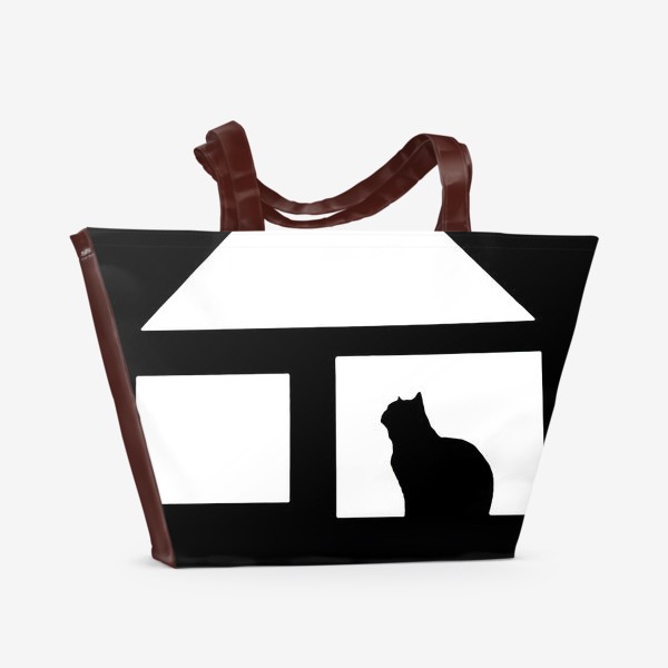 Пляжная сумка «Кошка у окна "Минимализм"»