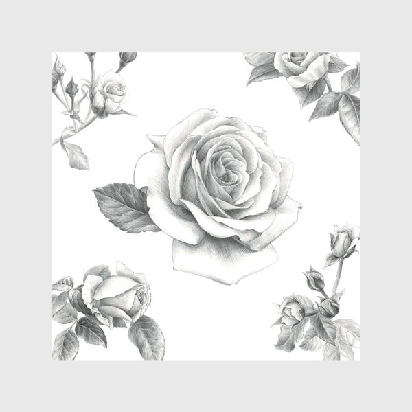 Скатерть &laquo;Винтажные розы на белом фоне ПОСТЕР&raquo;