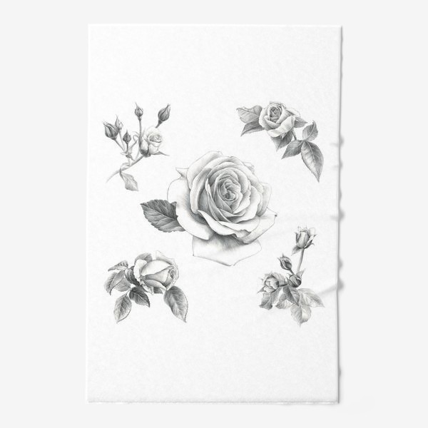 Полотенце «Винтажные розы на белом фоне ПОСТЕР»