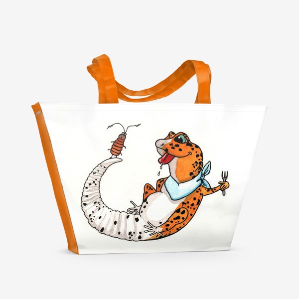 Пляжная сумка «Голодный Эублефар ящерица»