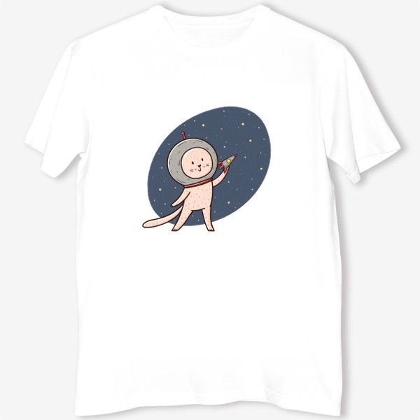 Футболка «Милый котик - космонавт. Мечты о космосе»