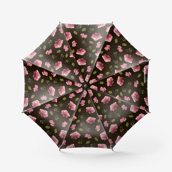Зонт «розы на чёрном»
