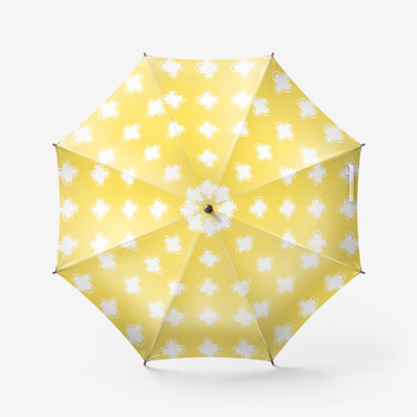 Зонт «Белая абстракция на желтом.»