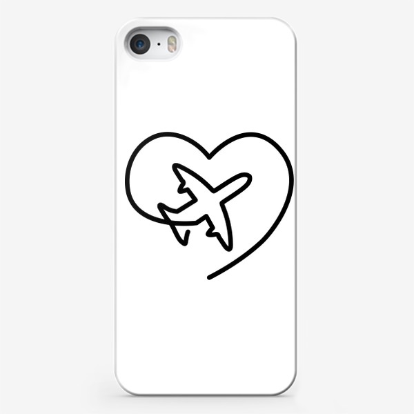Чехол iPhone «Минимализм. Самолёт. Сердце»