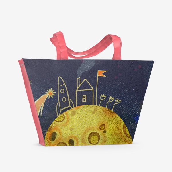 Пляжная сумка «Домик в космосе»