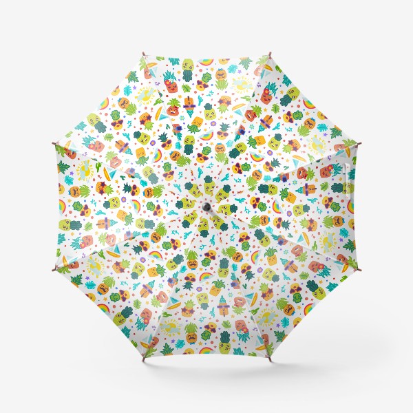Зонт «Веселые ананасы на вечеринке»