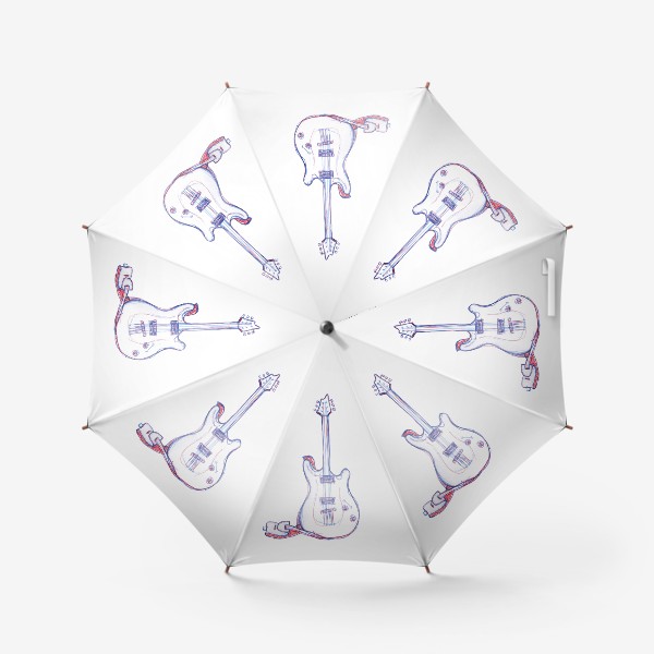 Зонт «Электрогитара в графике, скетч»