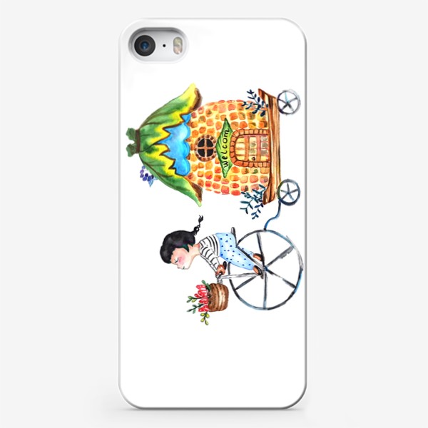 Чехол iPhone «Девочка на велосипеде»