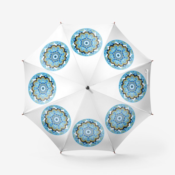Зонт «Мандала греческий сглаз, символ защиты синий турецкий 2»