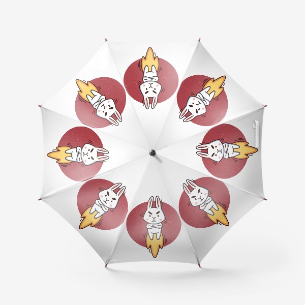 Зонт «Недовольный зайчик и многозадачность. Дедлайн. Сроки горят»