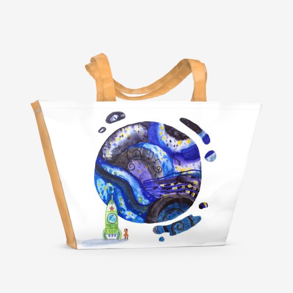 Пляжная сумка «космос ракета»