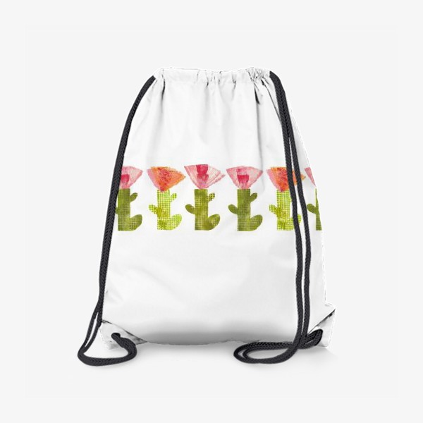 Рюкзак «Тропический цветок, ряд (розово-оранжевый)»