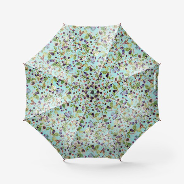 Зонт «ежевичный куст на бирюзовом фоне»