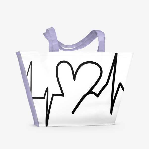 Пляжная сумка «Биение сердца . Графика»