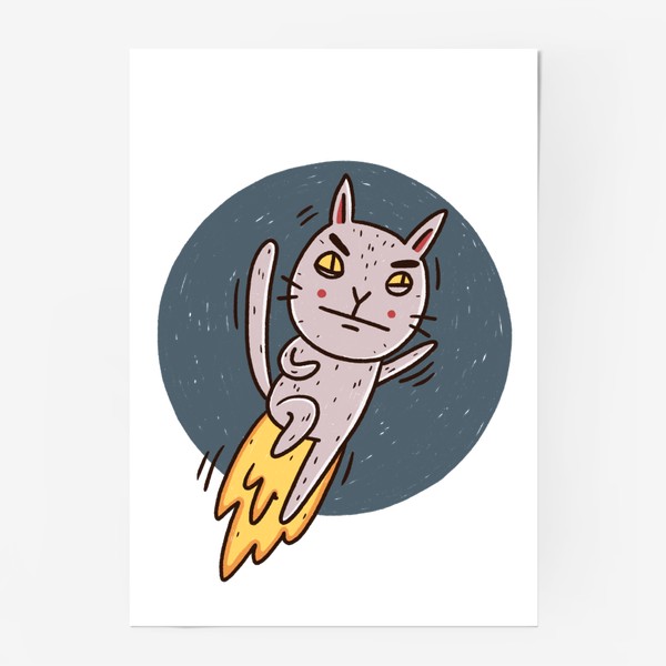 Постер «Недовольный котик и многозадачность. Дедлайн. Сроки горят»