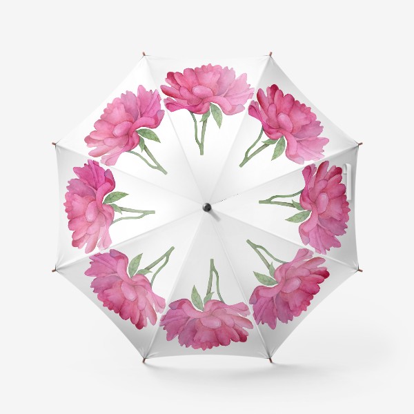 Зонт «Акварель цветок весна лето Розовый пион»