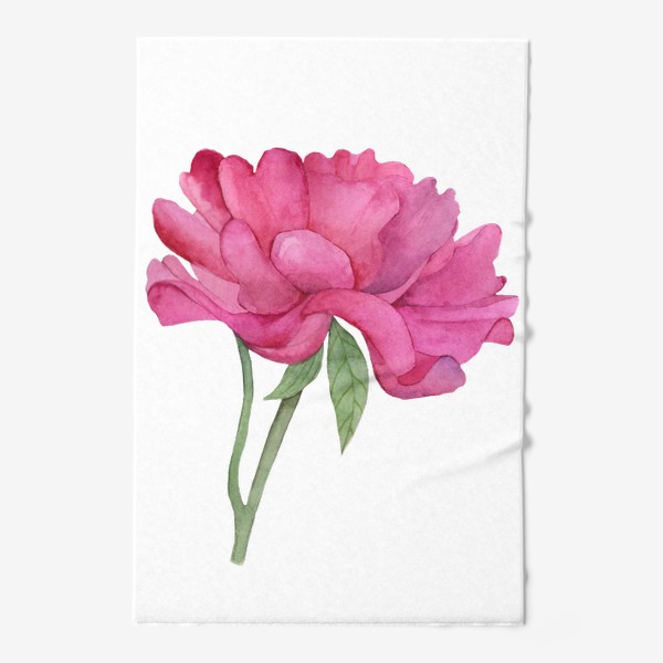 Полотенце «Акварель цветок весна лето Розовый пион»