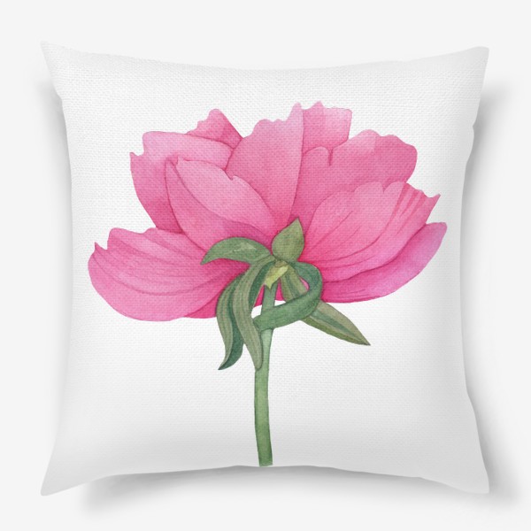 Подушка «Акварель цветок Розовый пион 2»